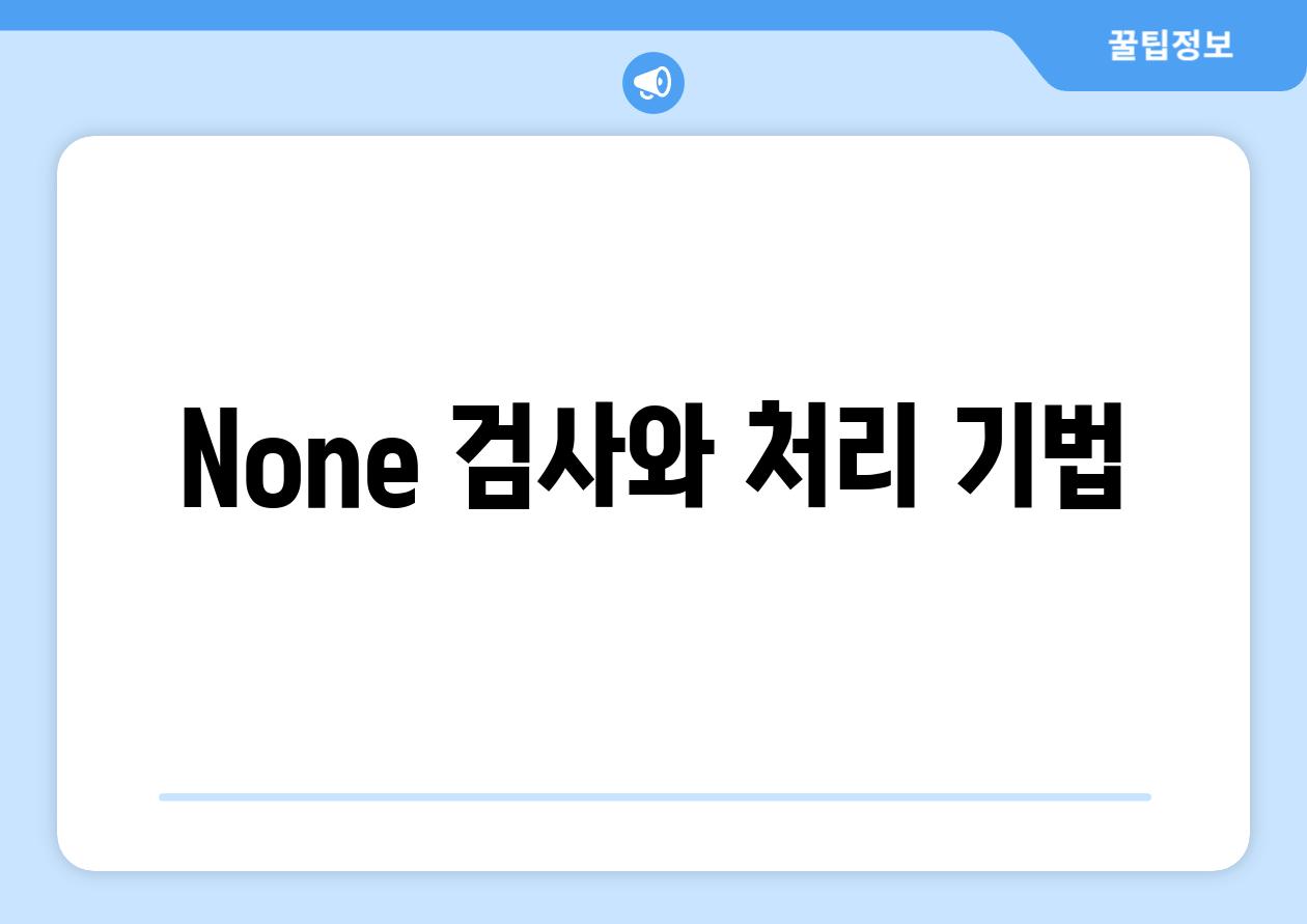 None 검사와 처리 기법