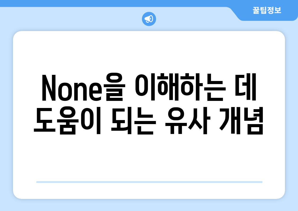 None을 이해하는 데 도움이 되는 유사 개념