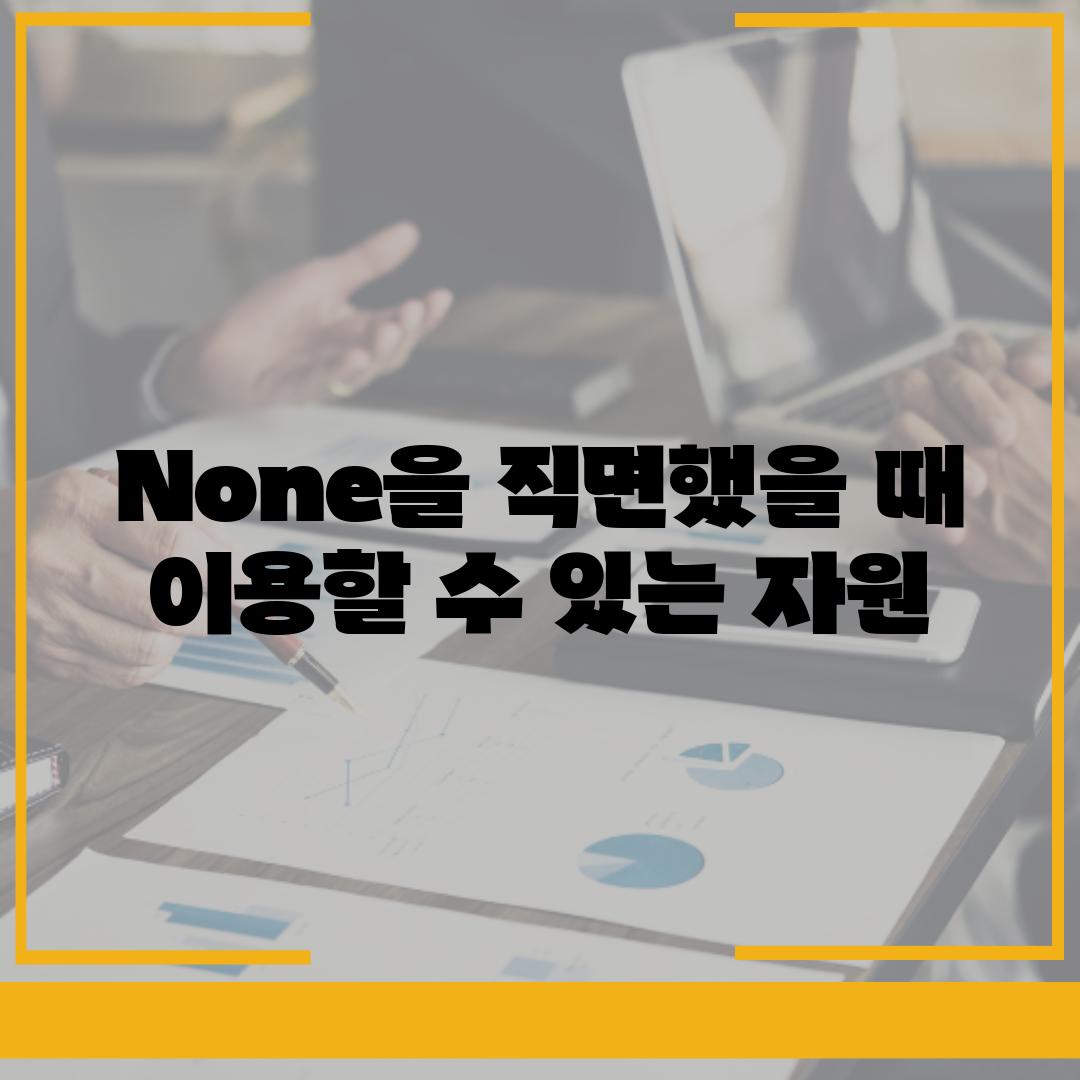 None을 직면했을 때 이용할 수 있는 자원