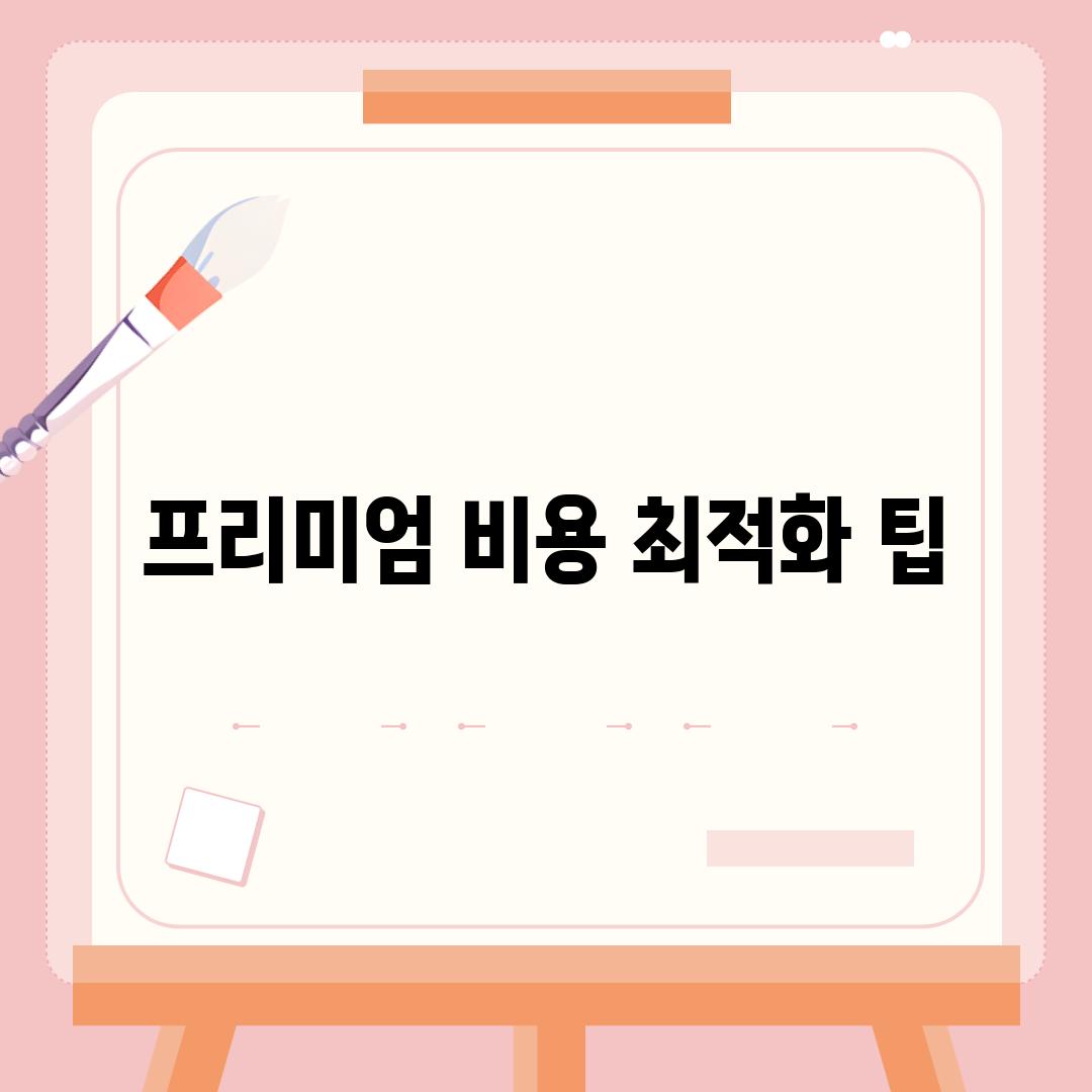 프리미엄 비용 최적화 팁