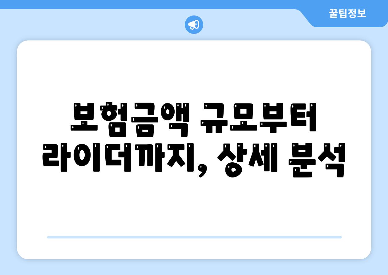 보험금액 규모부터 라이더까지, 상세 분석