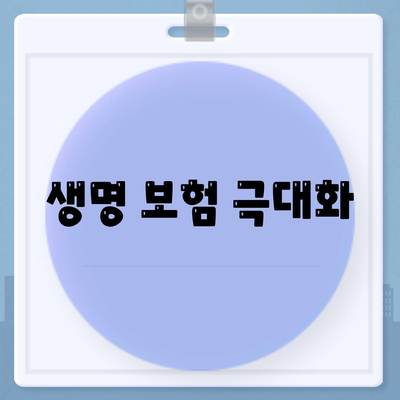 생명 보험 극대화