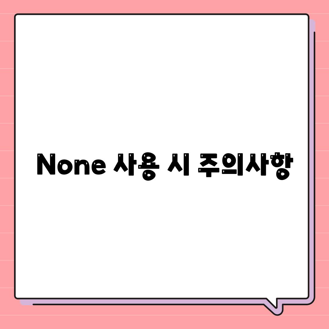 None 사용 시 주의사항