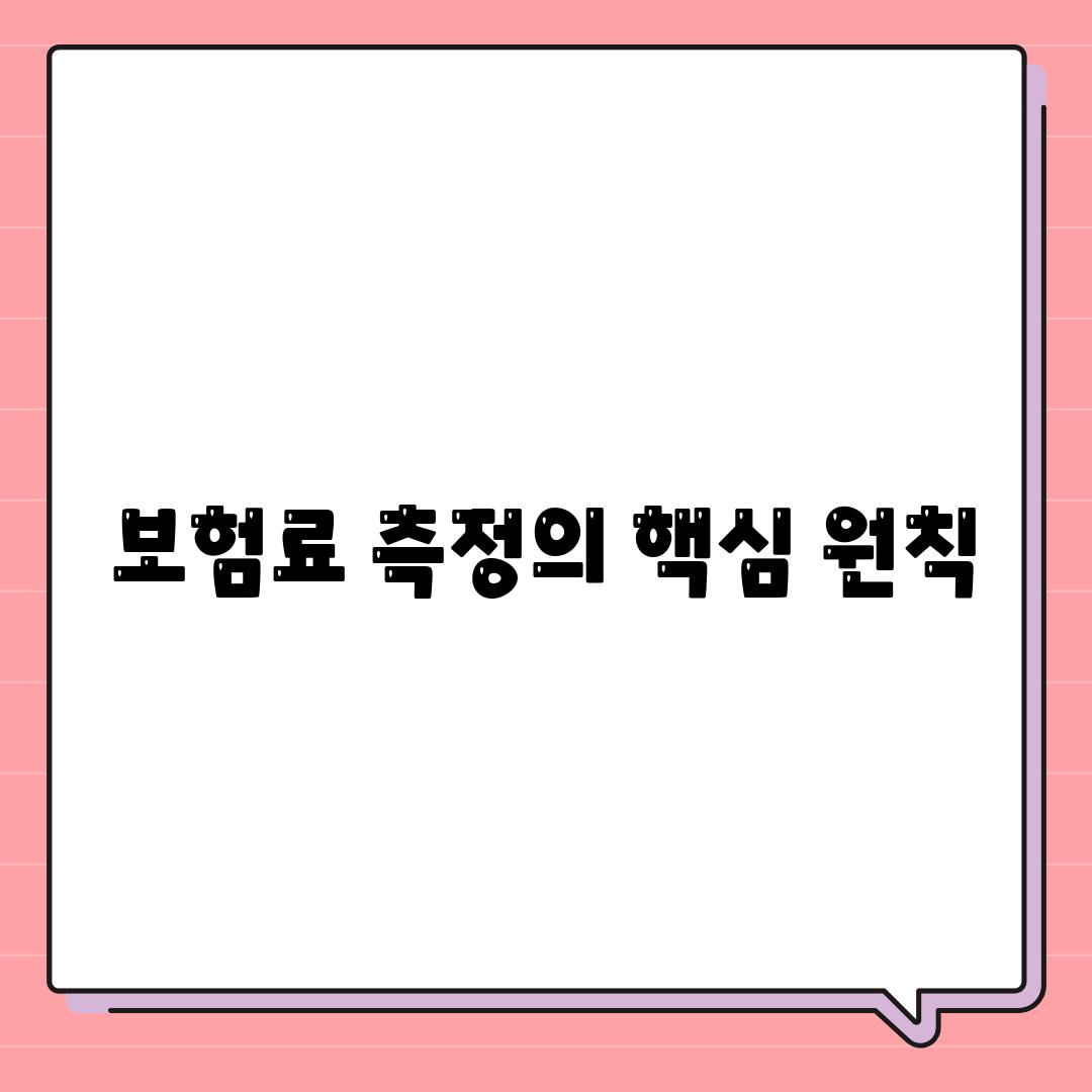 보험료 측정의 핵심 원칙