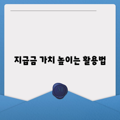 지급금 가치 높이는 활용법