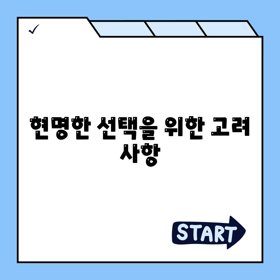 현명한 선택을 위한 고려 사항