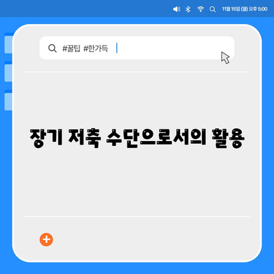 장기 저축 수단으로서의 활용