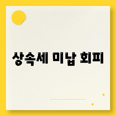 상속세 미납 회피