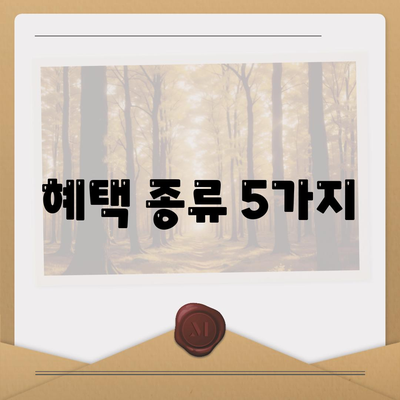 혜택 종류 5가지