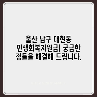 울산시 남구 대현동 민생회복지원금 | 신청 | 신청방법 | 대상 | 지급일 | 사용처 | 전국민 | 이재명 | 2024