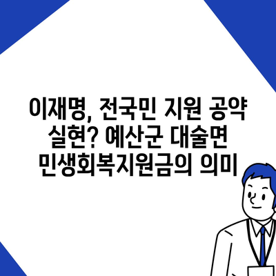 충청남도 예산군 대술면 민생회복지원금 | 신청 | 신청방법 | 대상 | 지급일 | 사용처 | 전국민 | 이재명 | 2024