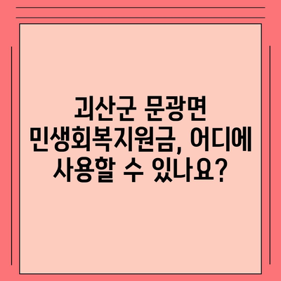 충청북도 괴산군 문광면 민생회복지원금 | 신청 | 신청방법 | 대상 | 지급일 | 사용처 | 전국민 | 이재명 | 2024