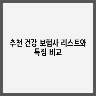 최고의 건강 보험사 추천| 선택 가이드와 팁 | 보험, 건강 관리, 재정 계획