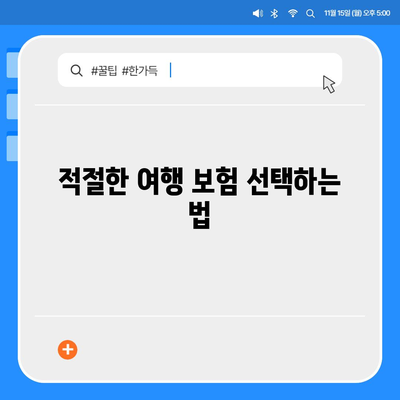 해외 여행객 필수! 여행 보험 최적화 가이드 | 여행 준비, 비용 절감, 안전한 여행 팁