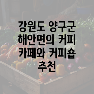 강원도 양구군 해안면의 커피 카페와 커피숍 추천