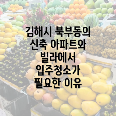 김해시 북부동의 신축 아파트와 빌라에서 입주청소가 필요한 이유