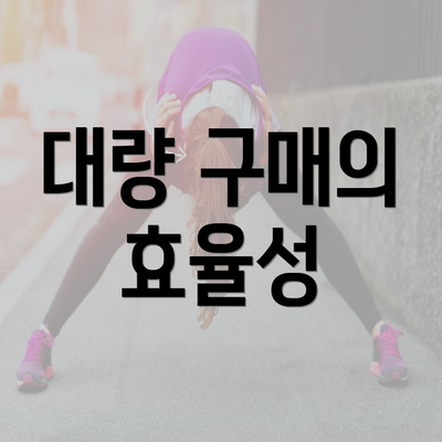 대량 구매의 효율성