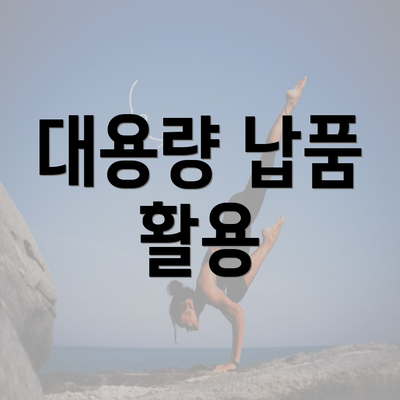 대용량 납품 활용