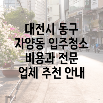 대전시 동구 자양동 입주청소 비용과 전문 업체 추천 안내