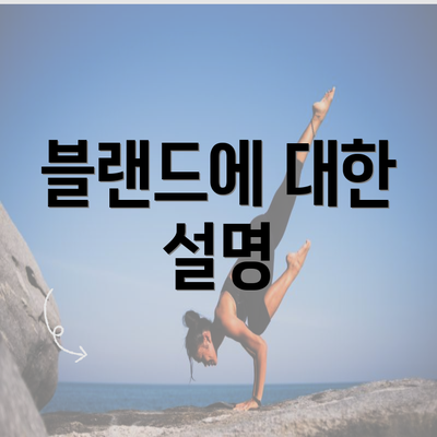 블랜드에 대한 설명