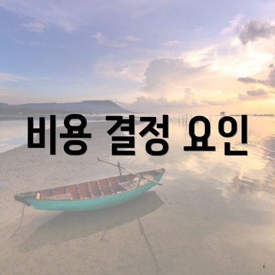 비용 결정 요인