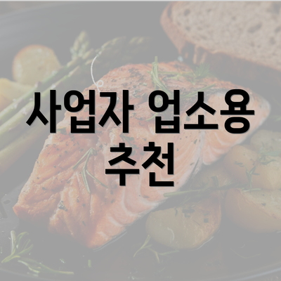 사업자 업소용 추천