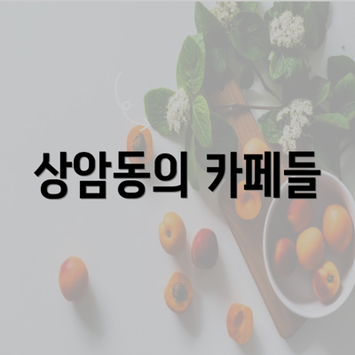 상암동의 카페들