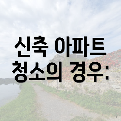 신축 아파트 청소의 경우: