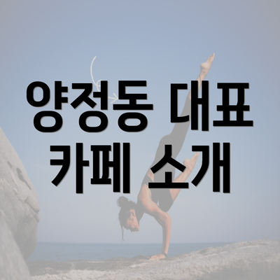 양정동 대표 카페 소개