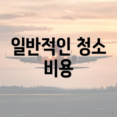 일반적인 청소 비용
