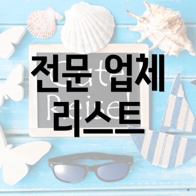 전문 업체 리스트