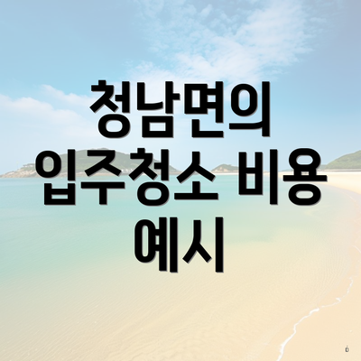 청남면의 입주청소 비용 예시