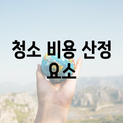 청소 비용 산정 요소