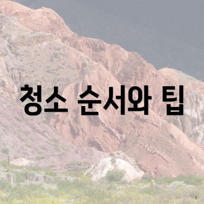 청소 순서와 팁