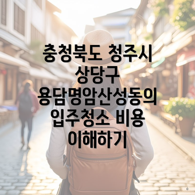 충청북도 청주시 상당구 용담명암산성동의 입주청소 비용 이해하기