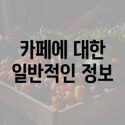 카페에 대한 일반적인 정보