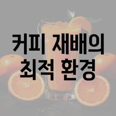 커피 재배의 최적 환경