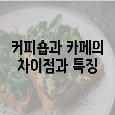 커피숍과 카페의 차이점과 특징