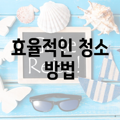 효율적인 청소 방법