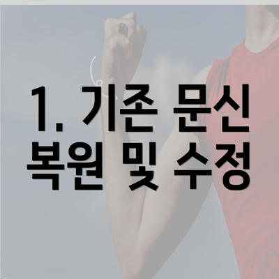 1. 기존 문신 복원 및 수정