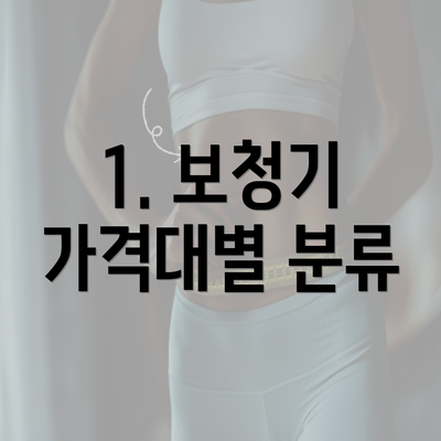 1. 보청기 가격대별 분류