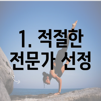 1. 적절한 전문가 선정