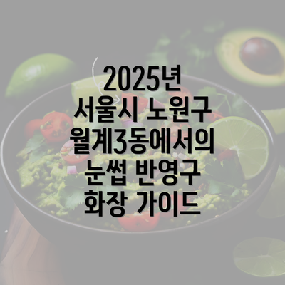 2025년 서울시 노원구 월계3동에서의 눈썹 반영구 화장 가이드