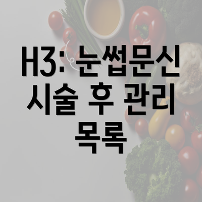 H3: 눈썹문신 시술 후 관리 목록