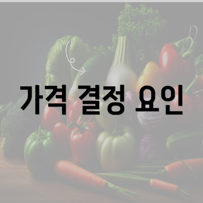 가격 결정 요인