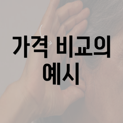 가격 비교의 예시