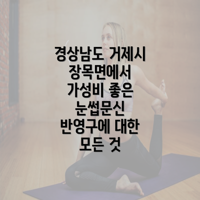 경상남도 거제시 장목면에서 가성비 좋은 눈썹문신 반영구에 대한 모든 것