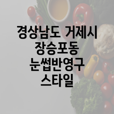 경상남도 거제시 장승포동 눈썹반영구 스타일