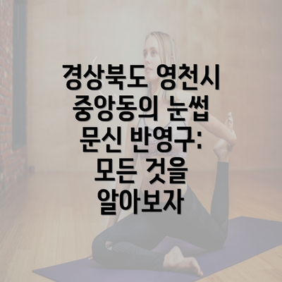 경상북도 영천시 중앙동의 눈썹 문신 반영구: 모든 것을 알아보자