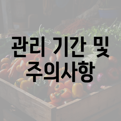 관리 기간 및 주의사항